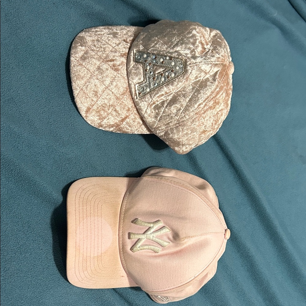New Era Pink and Cream Quilted Hats